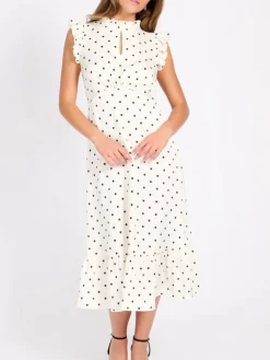 mekko Polka Dot Satin Midaxi><noscript><img width=