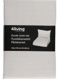 4Living Vuodetekstiilit|pussilakanasetti Ella 150x210 cm harmaa