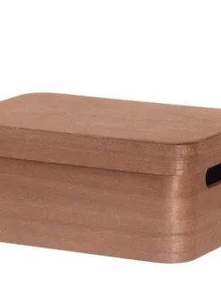 4Living Säilytyskorit Ja Laatikot|Ruoansäilytys Ja Järjestys|puulaatikko kannella 25x17x11 cm ruskea