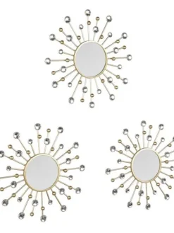 Mirrors and More Kellot Ja Peilit|peilisetti Melanie 3 x Ø25,5 cm kulta