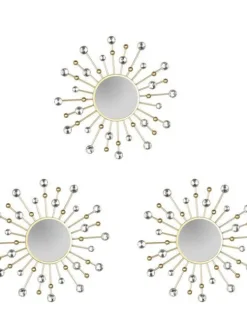Mirrors and More Kellot Ja Peilit|peilisetti Melanie 3 x Ø25,5 cm kulta