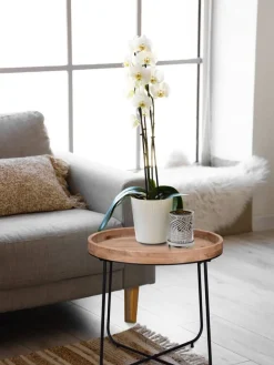 pöytä Jette Ø48 cm musta/puu><noscript><img width=