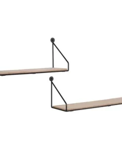 Mirrors and More Hyllyt Ja Telineet|Huonekalut|seinähylly Dana musta/puu 2-pack