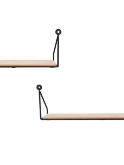Mirrors and More Hyllyt Ja Telineet|Huonekalut|seinähylly Dana musta/puu 2-pack