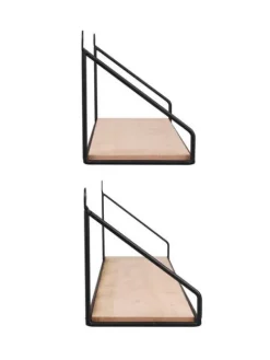 Mirrors and More Hyllyt Ja Telineet|Huonekalut|seinähylly Dana musta/puu 2-pack