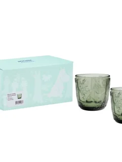 Moomin Astiat|Arabia juomalasi 28 cm havunvihreä 2 kpl