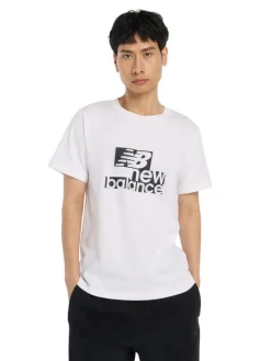 New Balance Paidat Ja Neuleet|t-paita Sport Graphic Cotton White