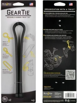 Nite Ize Retkeilytarvikkeet|GearTie 18'' Rubber TwistTie 2 kpl musta