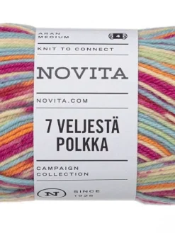 Novita Kankaat Ja Käsityötarvikkeet|7 Veljestä lanka Polkka 100 g konfetti 8041