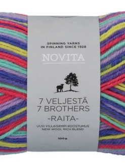 7 Veljestä Raita lanka 100 g riemukaari 987>Novita Online