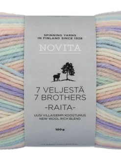 7 Veljestä Raita lanka 100 g morsiuskaari 974>Novita Discount