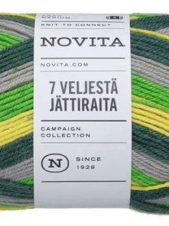 Novita Kankaat Ja Käsityötarvikkeet|7 Veljestä Raita lanka Jättiraita 150g 8281 havu