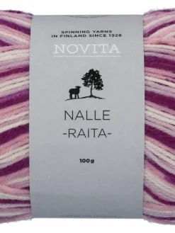 Novita Kankaat Ja Käsityötarvikkeet|Nalle Raita lanka 100 g keiju 8191