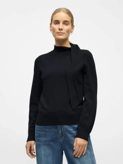Object Neulepuserot|neule Objthess L/S Bow Black
