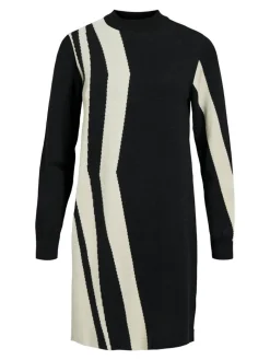 Object Vapaa-Ajan Mekot|neulemekko Objray L/S Black sandshell vertical stripes