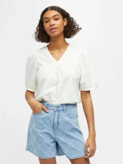 Object Puserot|pusero Objcaroline S/S Cloud dancer
