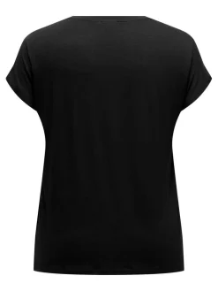 Only Carmakoma Puserot|pusero Carlouisa Capsleeve Black sleeve studs