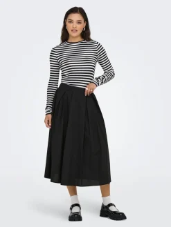 Only Hameet Ja Haalarit|hame Onlmaila Long Pleat Black