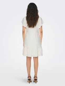 Only Vapaa-Ajan Mekot|mekko Onlsandra S/S V-neck Cloud dancer