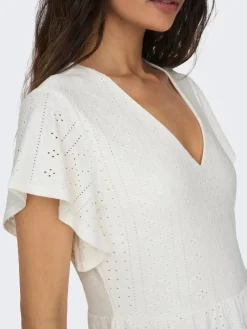 Only Vapaa-Ajan Mekot|mekko Onlsandra S/S V-neck Cloud dancer