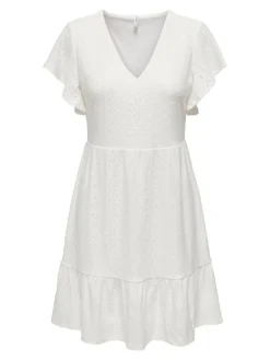 Only Vapaa-Ajan Mekot|mekko Onlsandra S/S V-neck Cloud dancer