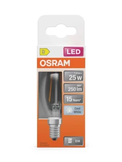 Osram Lamput Ja Valaisintarvikkeet|LED Star Classic B 25 Filament 1.8W 840 Clear E14
