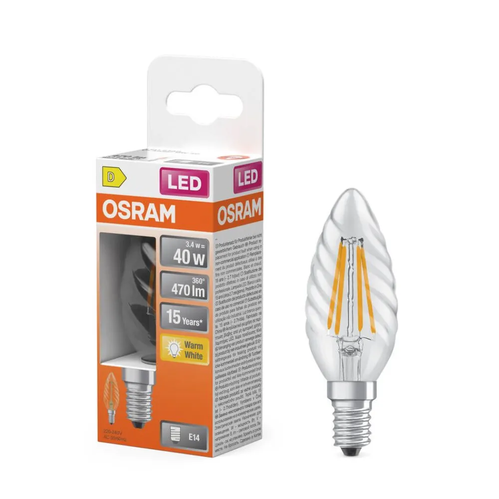 Osram Lamput Ja Valaisintarvikkeet|LED Star Classic BW 40 Filament 3.4W 827 Clear E14