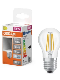 Osram Lamput Ja Valaisintarvikkeet|LED Star Classic P 40 Filament 3.4W 840 Clear E27