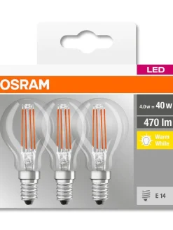 Osram Lamput Ja Valaisintarvikkeet|Led-lamppu Base CL mainos P40 FIL 4,5 W/827 E14 3 kpl/pkt