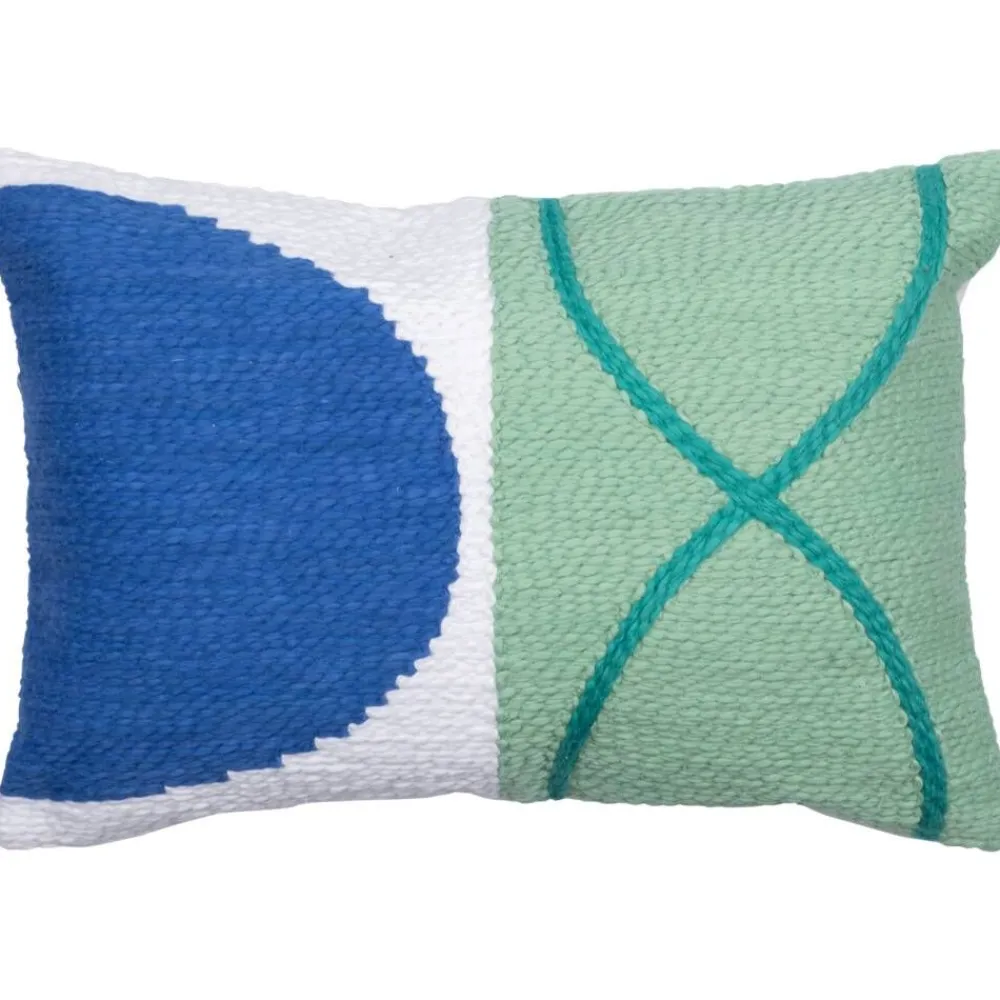 Pentik Sisustustekstiilit|brodeerattu tyynynpäällinen Lumme 30x45 cm vihreä