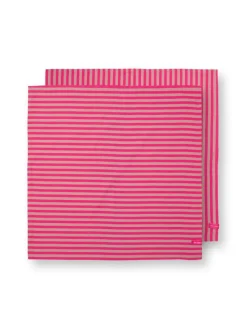 Pip Studio Keittiötekstiilit|keittiöpyyhe Stripes 65x65 cm 2 kpl Pink