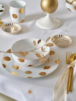 Pip Studio Astiat|kulho Dot Delight 2 kpl White-Gold 15cm