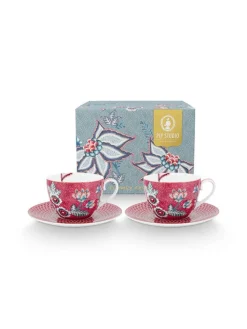 Pip Studio Astiat|kuppi & aluslautanen Flower Festival 280 ml 2 kpl