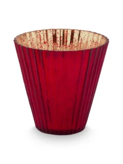 Pip Studio Lyhdyt Ja Kynttilänjalat|kynttilälyhty Glass 10x10,5 cm 3 kpl Red 3 kpl