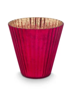 Pip Studio Lyhdyt Ja Kynttilänjalat|kynttilälyhty Glass 10x10,5 cm 3 kpl Red 3 kpl