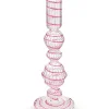 Pip Studio Lyhdyt Ja Kynttilänjalat|kynttilänjalka lasia Swirl M 22 cm Pink