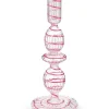 Pip Studio Lyhdyt Ja Kynttilänjalat|kynttilänjalka lasia Swirl S 20 cm Pink