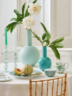kynttilänjalka Swirl Light Blue S 20 cm><noscript><img width=