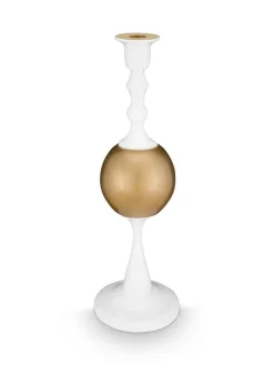 kynttilänjalka Metal Sphere 37 cm White-Gold>Pip Studio Best