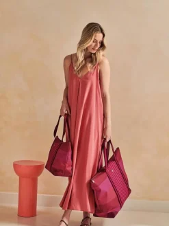 Pip Studio Laukut Ja Kassit|laukku Tilda Medium Stripe Pink 47x17x37 cm