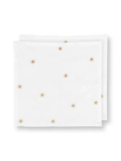 Pip Studio Keittiötekstiilit|lautasliina Embroidery Stars Gold 40x40 cm 2kpl
