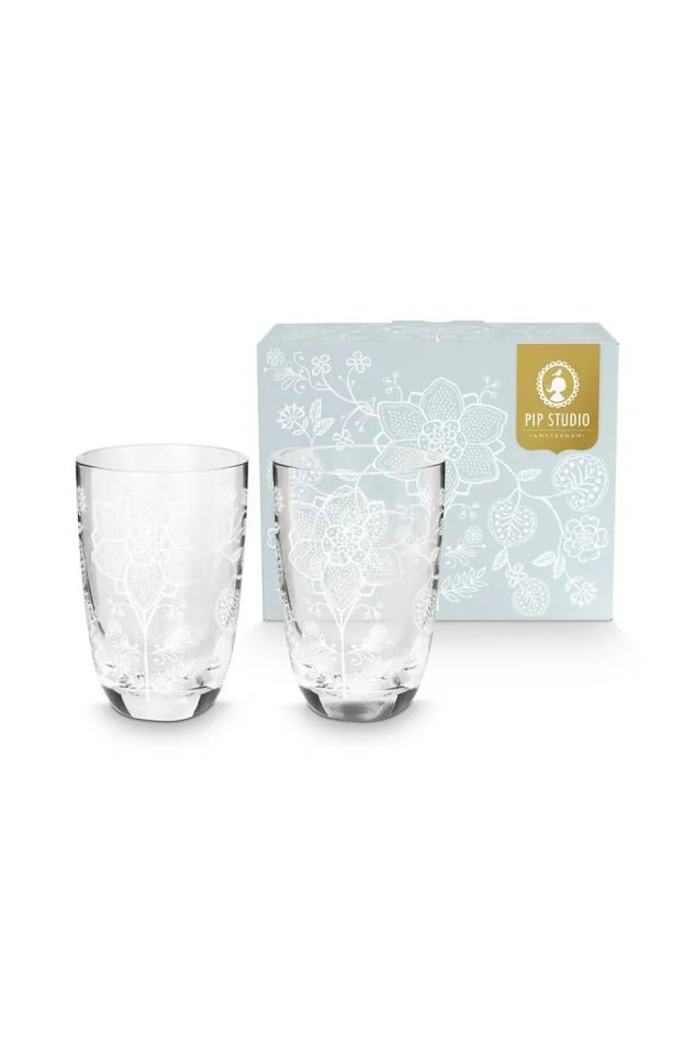 longdrinklasi Flower White 400 ml 2 kpl>Pip Studio Outlet