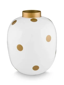 maljakko Metal Dots 32 cm White-Gold>Pip Studio Discount