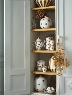 maljakko Metal Dots 32 cm White-Gold><noscript><img width=