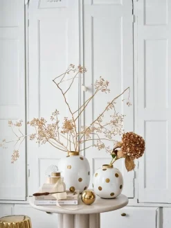 maljakko Metal Dots 32 cm White-Gold><noscript><img width=