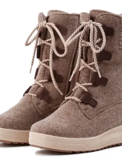 Pomar Nilkkurit|pitopohjakengät Reki 102 Sand Felt / Bark Waxy / Wool