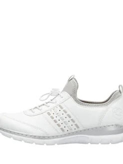 Rieker Kävelykengät|kävelykengät L3259-80 80 Weiss / Rose / Silver /Perlcloud