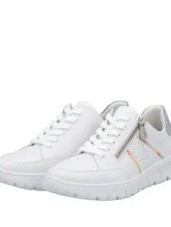 Rieker Tennarit Ja Sneakerit|Kävelykengät|tennarit N1313-80 Weiss Silber 80 Weiss/silber/weiss