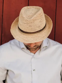 hattu Raffia Trilby Crochet><noscript><img data-lazyloaded=