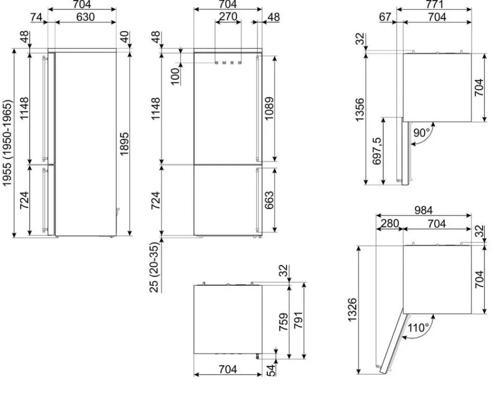 Coloniale jääkaappipakastin 70 cm FA8005LPO5 kerma vasen>Smeg Outlet